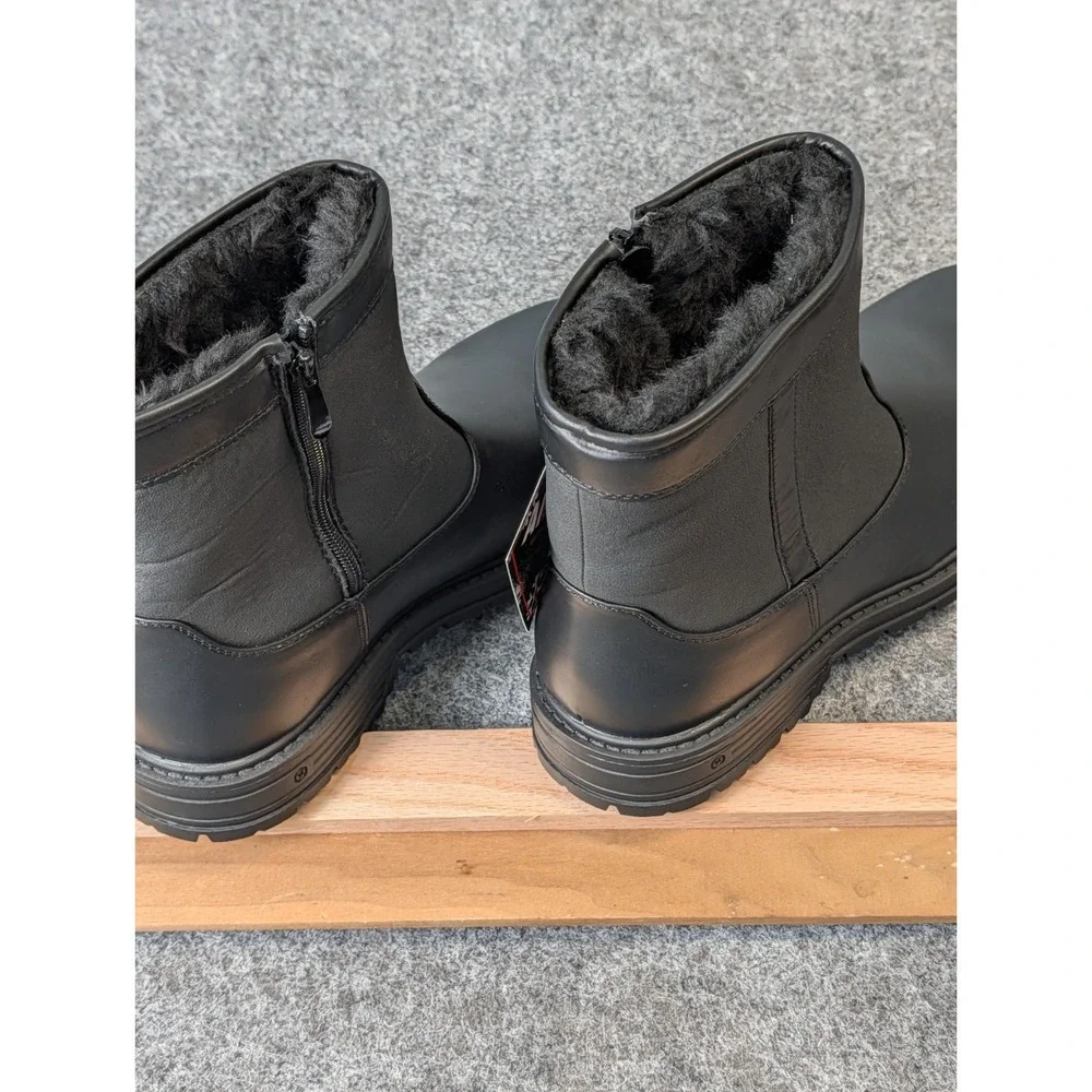 Thermolite Arctic Waterproof Boots Men's 12M Black Rubber Soles Zip up Lined